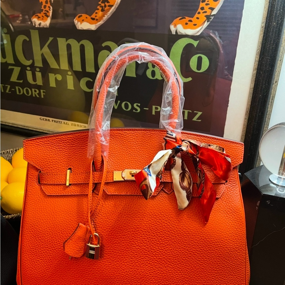 Orange Leather Handbag